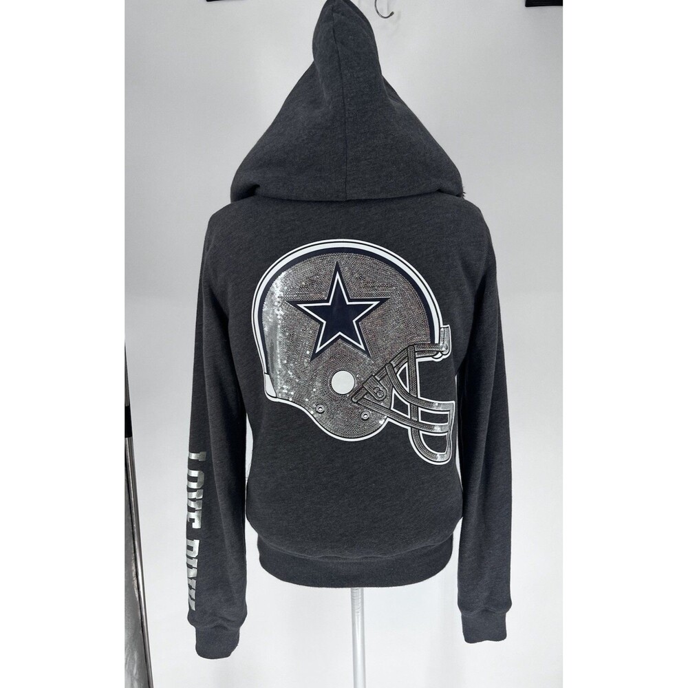 2011 Victoria’s Secret PINK Dallas Cowboys NFL Bling Faux Fur Hoodie Medium